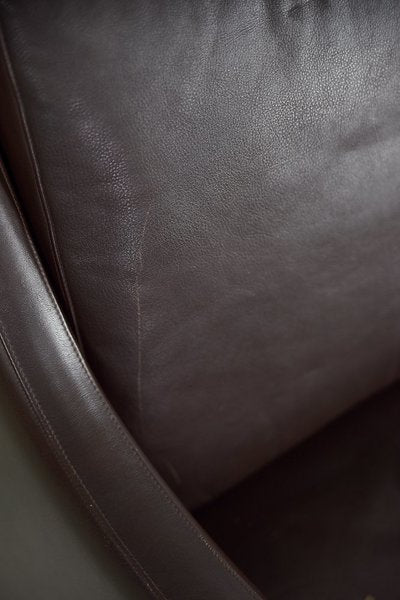 Danish mid century modern 3 seater chocolate leather sofa, 1960s – A rare vintage treasure