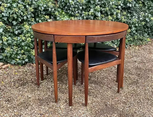 Vintage ‘roundette’ dining table and chairs by hans olsen for frem rojle – A rare vintage treasure